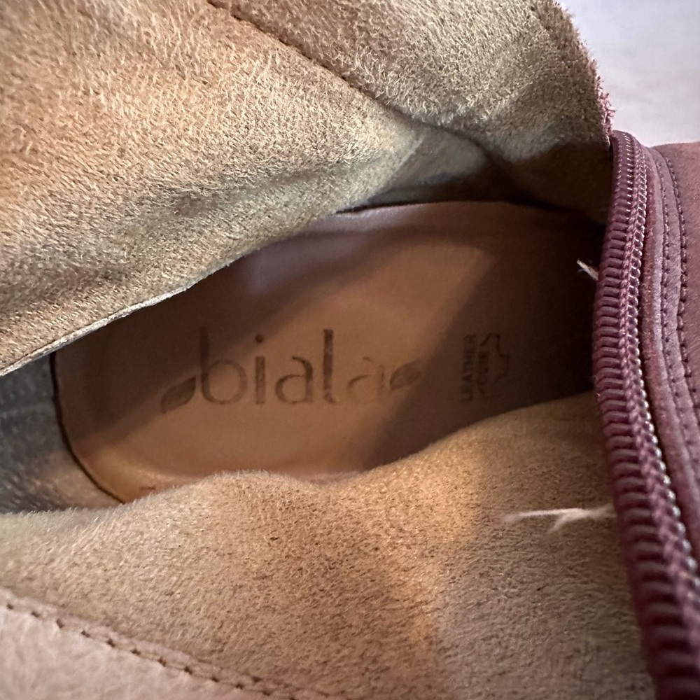 Anthropologie | Biala | distressed | burgundy brown | wedge | 39M/8 | booties - Picture 13 of 16